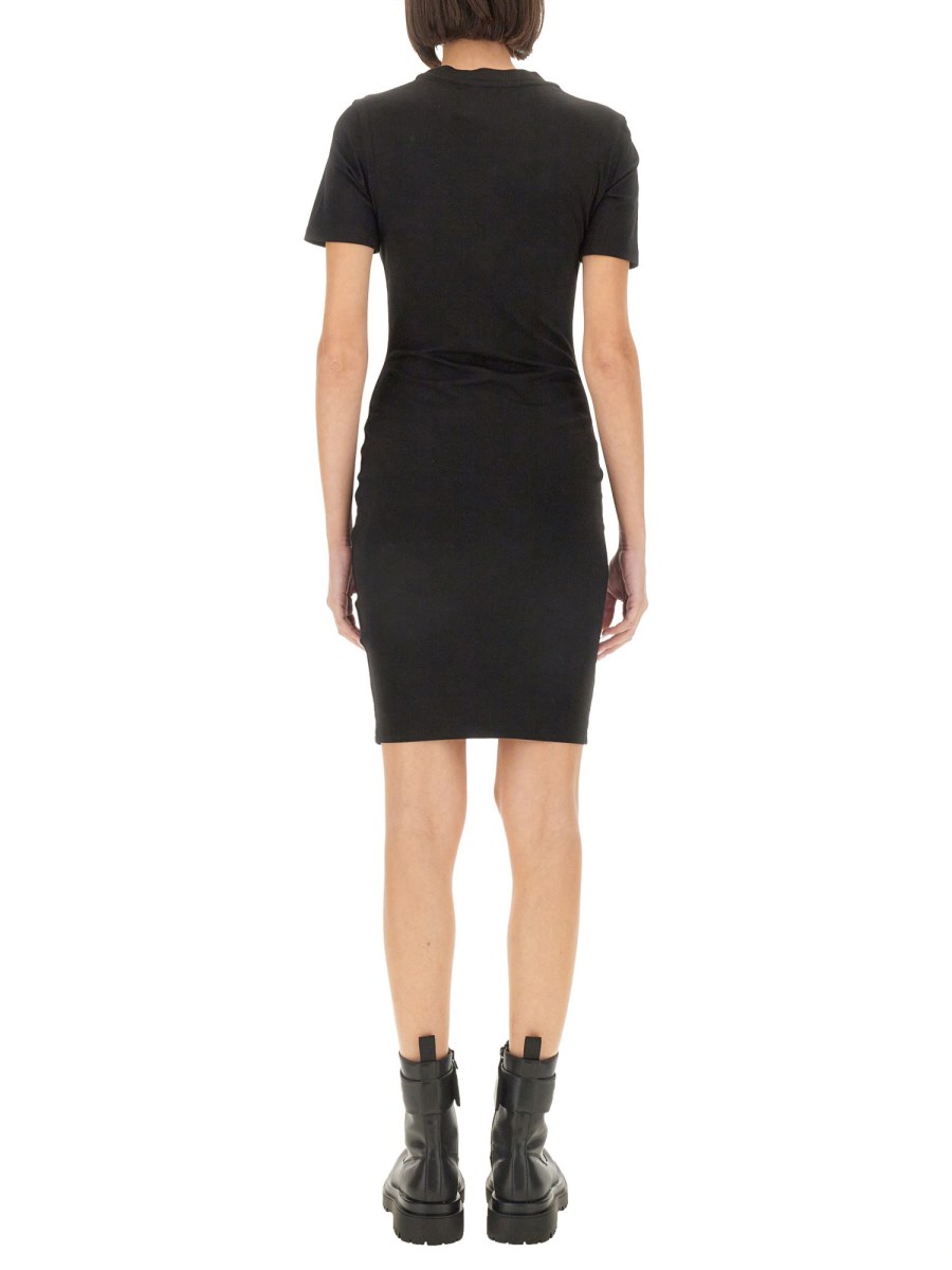 VERSACE JEANS COUTURE ABITO MIDI IN COTONE CON LOGO In Linea