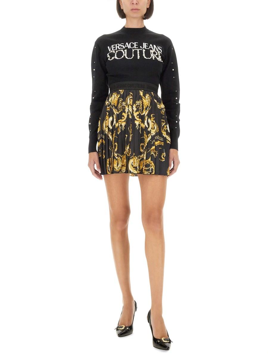 VERSACE JEANS COUTURE MAGLIA IN VISCOSA CON LOGO Promozione