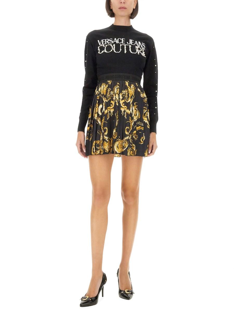 VERSACE JEANS COUTURE GONNA MINI PLISSETTATA Negozi Online