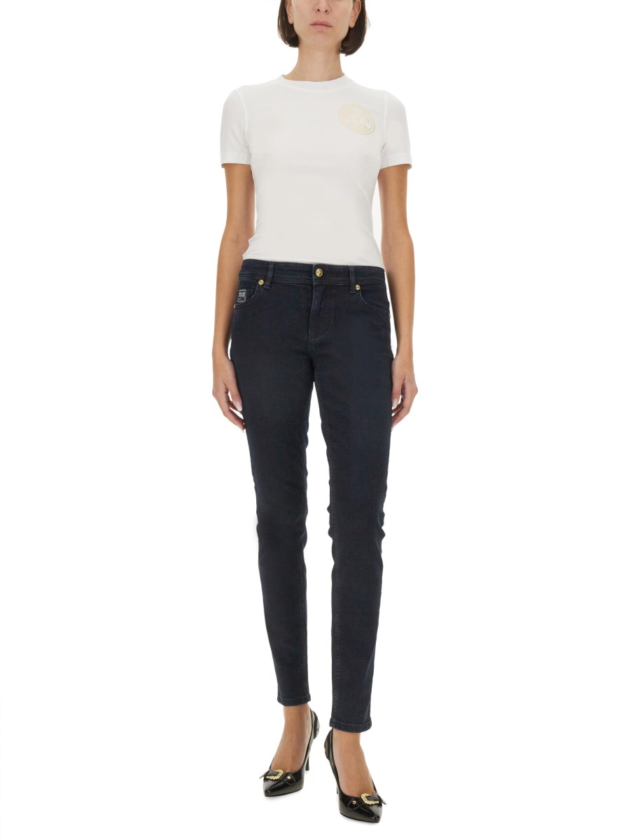 VERSACE JEANS COUTURE T-SHIRT IN JERSEY DI COTONE CON LOGO Acquista Ora