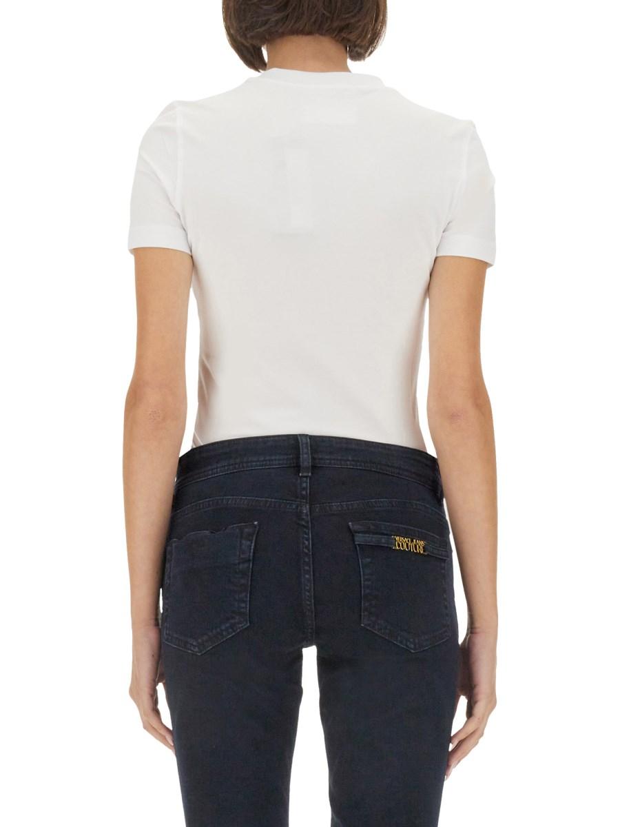 VERSACE JEANS COUTURE T-SHIRT IN JERSEY DI COTONE CON LOGO Acquista Ora