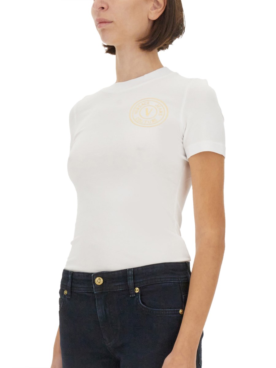 VERSACE JEANS COUTURE T-SHIRT IN JERSEY DI COTONE CON LOGO Acquista Ora