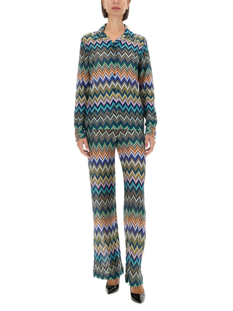 MISSONI CAMICIA TAGLIO BOWLING IN VISCOSA ZIG ZAG Sottocosto