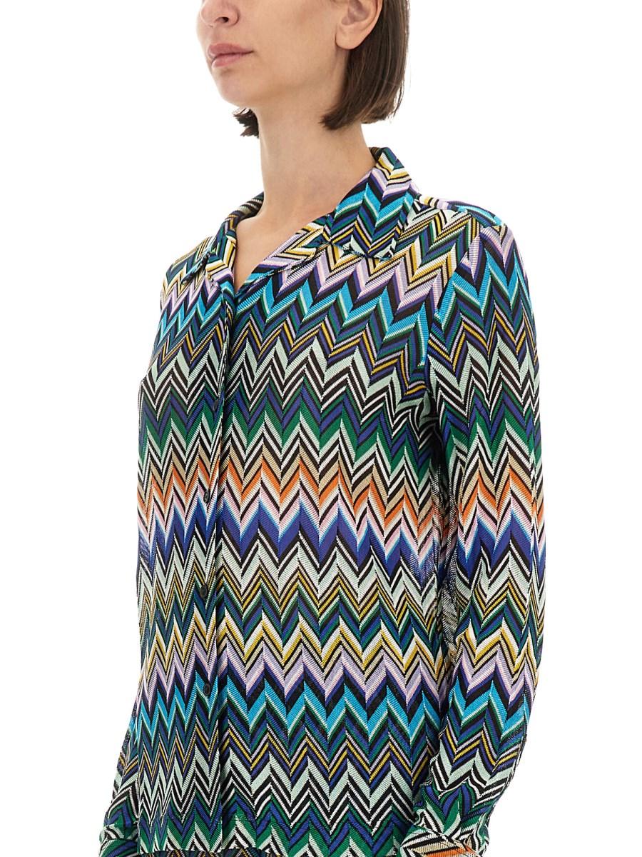 MISSONI CAMICIA TAGLIO BOWLING IN VISCOSA ZIG ZAG Sottocosto