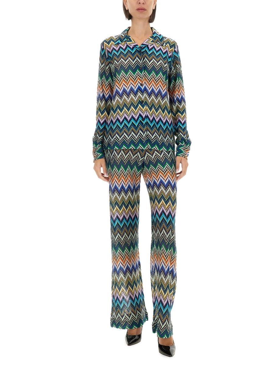 MISSONI PANTALONE DRITTO CON ZIG ZAG SFALSATO IN VISCOSA Offerta