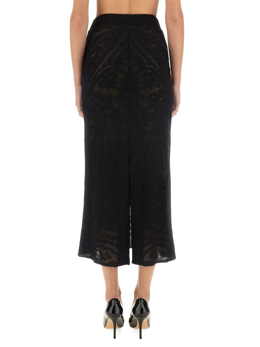 ETRO GONNA IN MAGLIA JACQUARD IN MISTO LANA Nuova