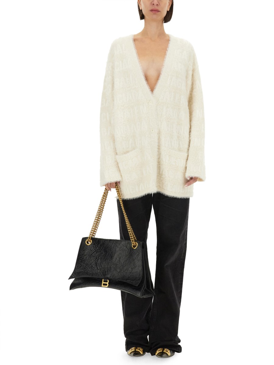 BALENCIAGA CARDIGAN IN LANA CON SCOLLO A V Vendita