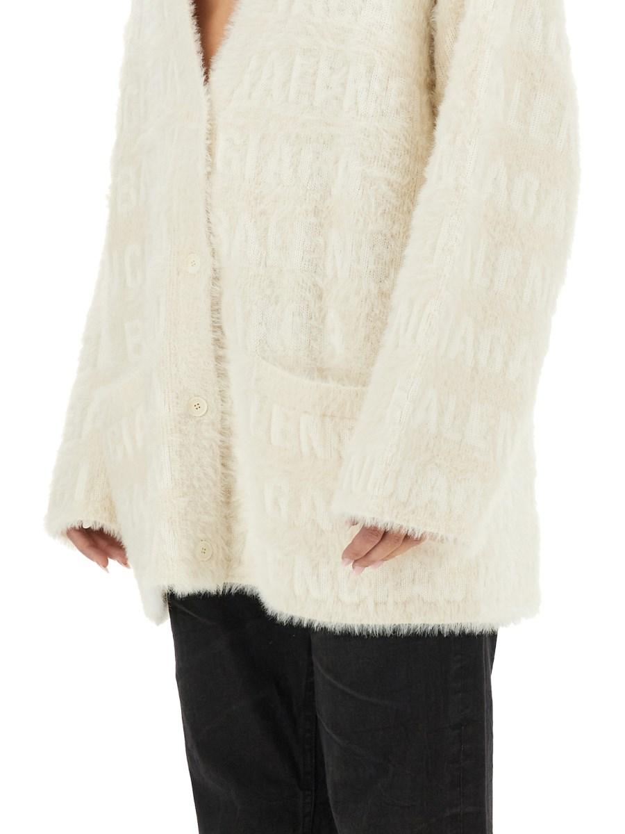BALENCIAGA CARDIGAN IN LANA CON SCOLLO A V Vendita