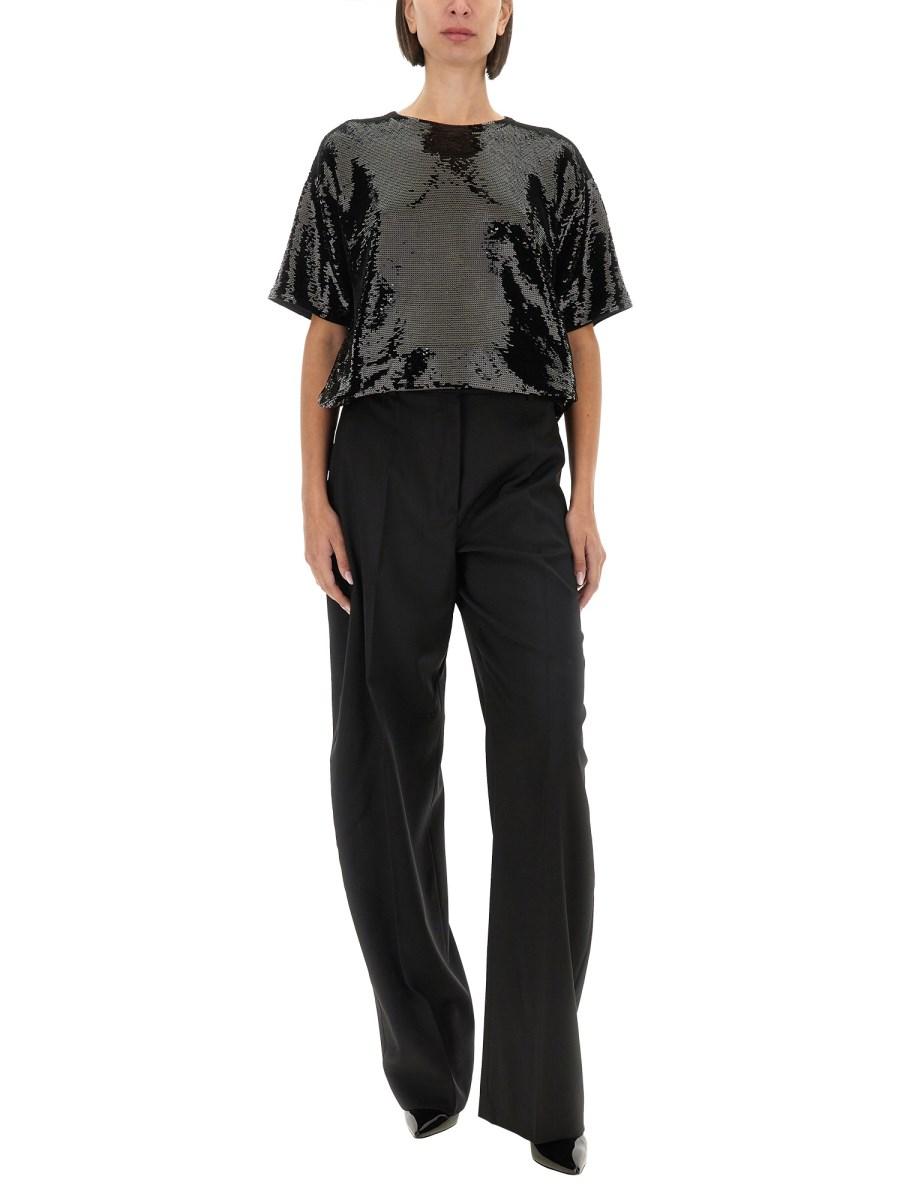 MICHAEL BY MICHAEL KORS T-SHIRT OVERSIZE IN JERSEY CON PAILLETTES Prezzo basso