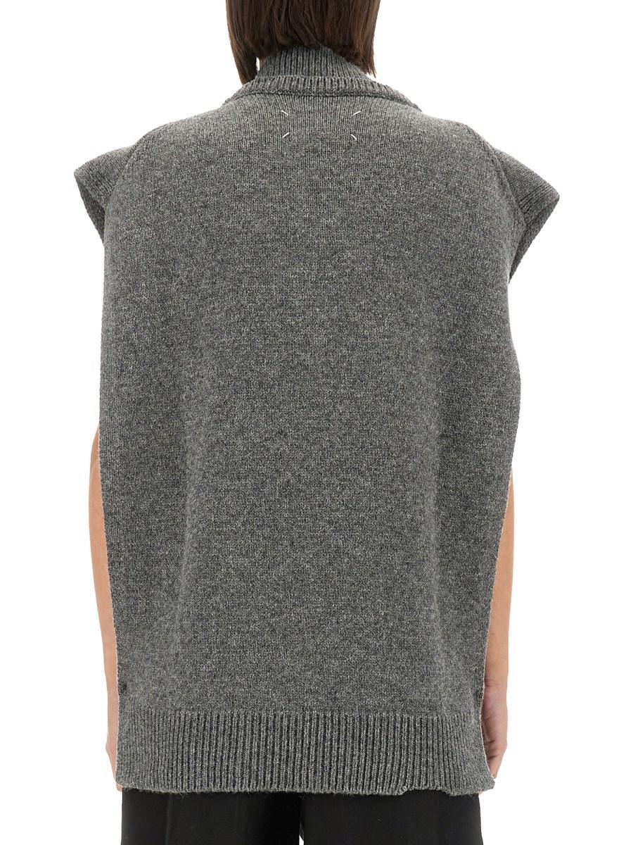 MAISON MARGIELA GILET IN MAGLIA A STRATI IN LANA Ultimi due giorni
