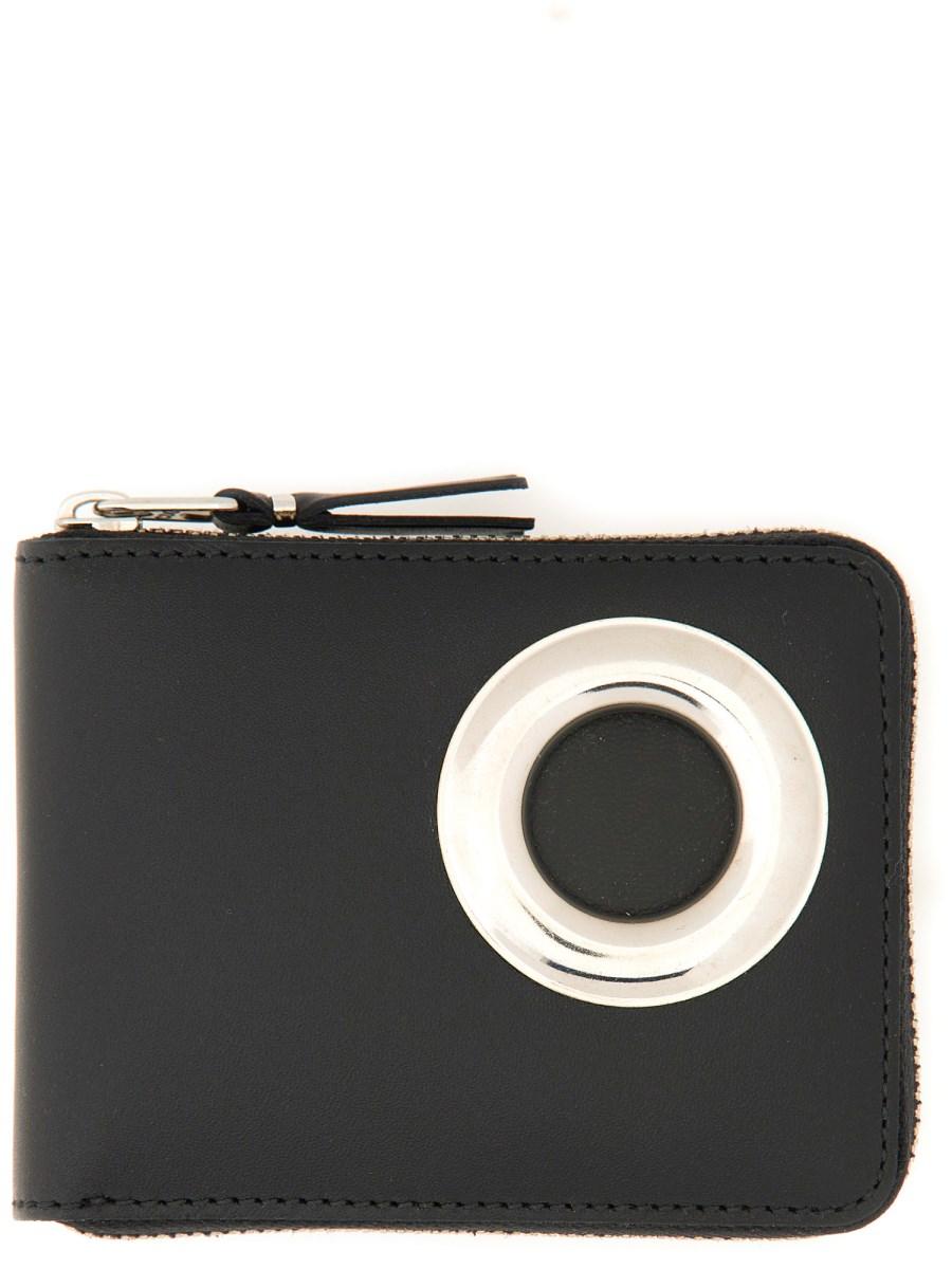 COMME DES GARCONS WALLET PORTAFOGLIO SILVER EYELET LINE Duty-free