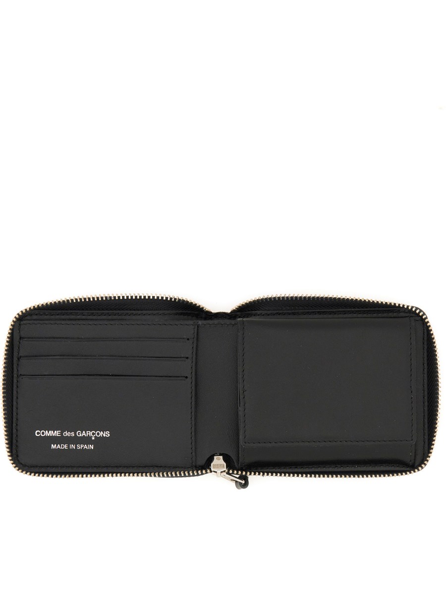 COMME DES GARCONS WALLET PORTAFOGLIO SILVER EYELET LINE Duty-free