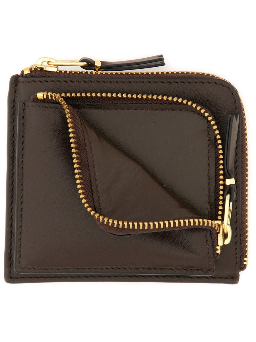 COMME DES GARCONS WALLET PORTAFOGLIO IN PELLE CON ZIP OUTSIDE POCKET LINE Italia
