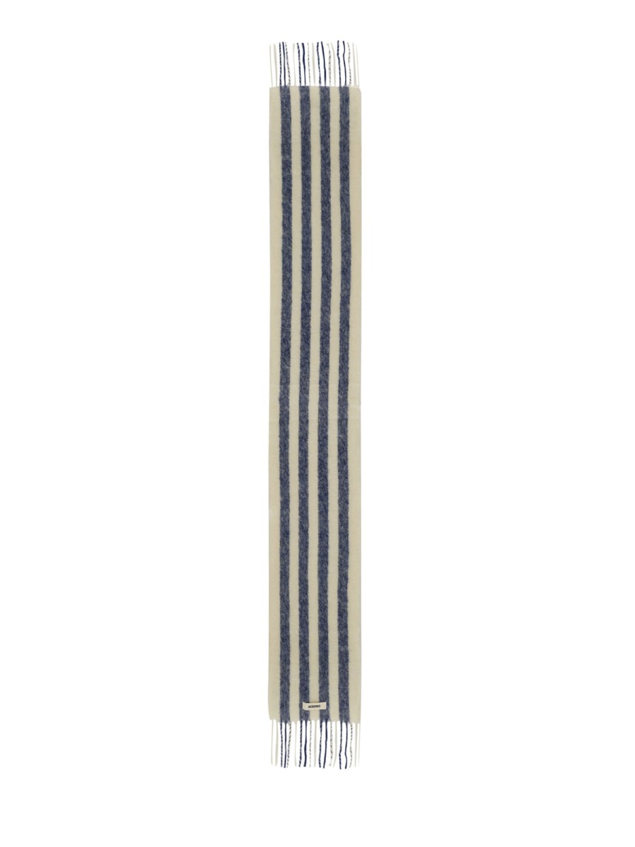 JACQUEMUS SCIARPA IN MISTO LANA CON LOGO Saldi Di Fabbrica