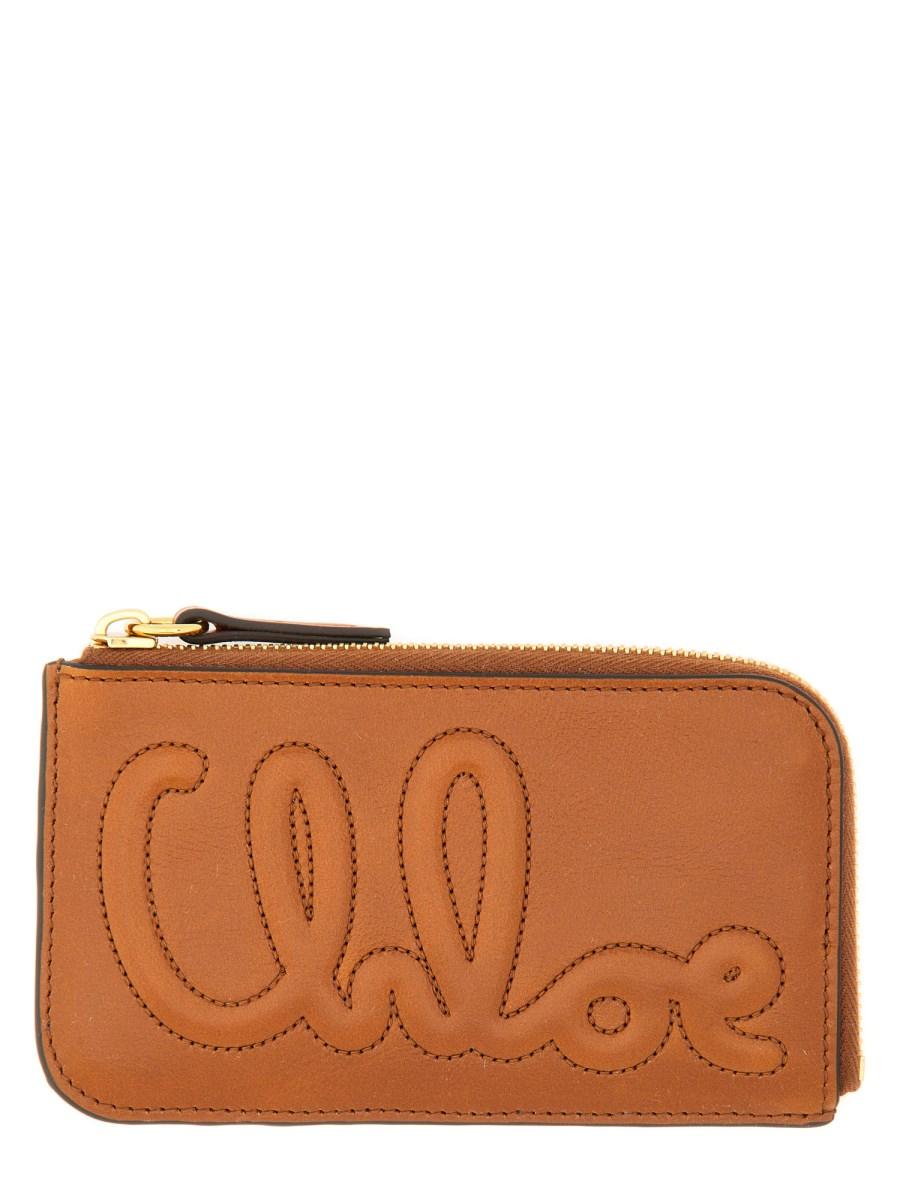 CHLOE&#39; PORTAFOGLIO "C CHLOÉ" SMALL IN PELLE CON ZIP Prezzo basso