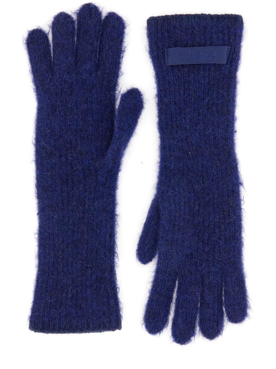 JACQUEMUS GUANTI IN ALPACA CON LOGO IN GROSGRAIN Promozione temporanea