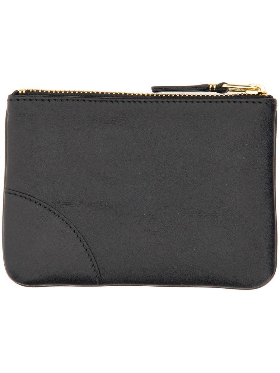 COMME DES GARCONS WALLET CLUTCH SMALL IN PELLE CON ZIP Trasporto libero internazionale