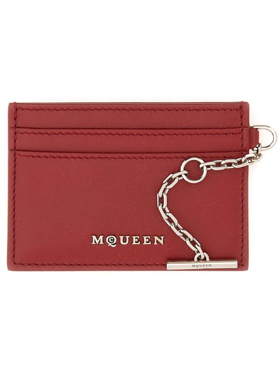 ALEXANDER McQUEEN PORTACARTE SLING IN PELLE Pezzi Unici