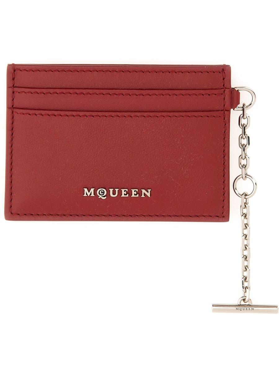 ALEXANDER McQUEEN PORTACARTE SLING IN PELLE Pezzi Unici