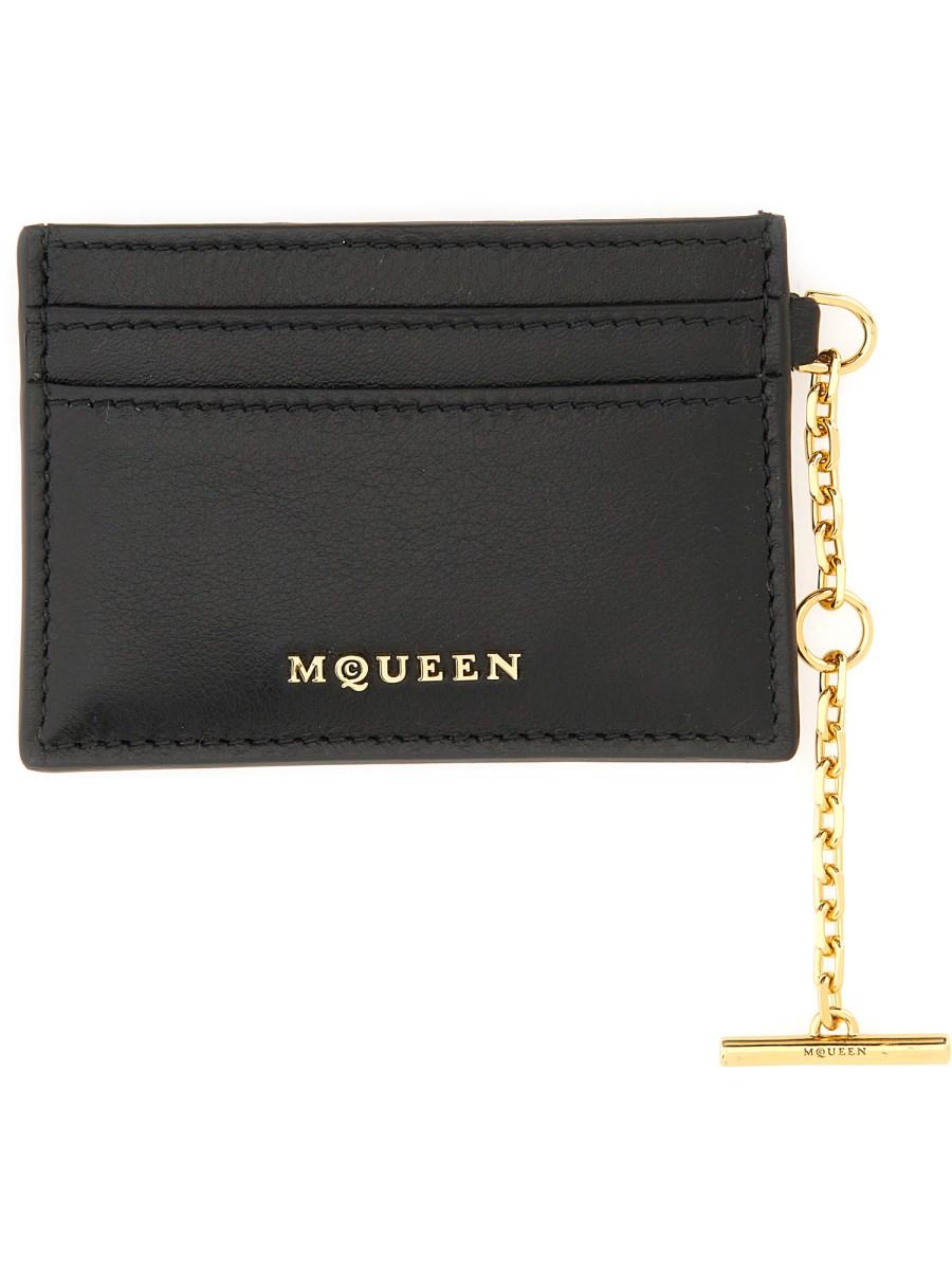 ALEXANDER McQUEEN PORTACARTE SLING IN PELLE Novità