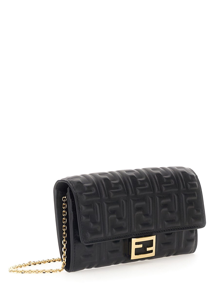 FENDI PORTAFOGLIO CONTINENTAL BAGUETTE IN NAPPA CON MOTIVO FF CON CATENA Super Saving Price
