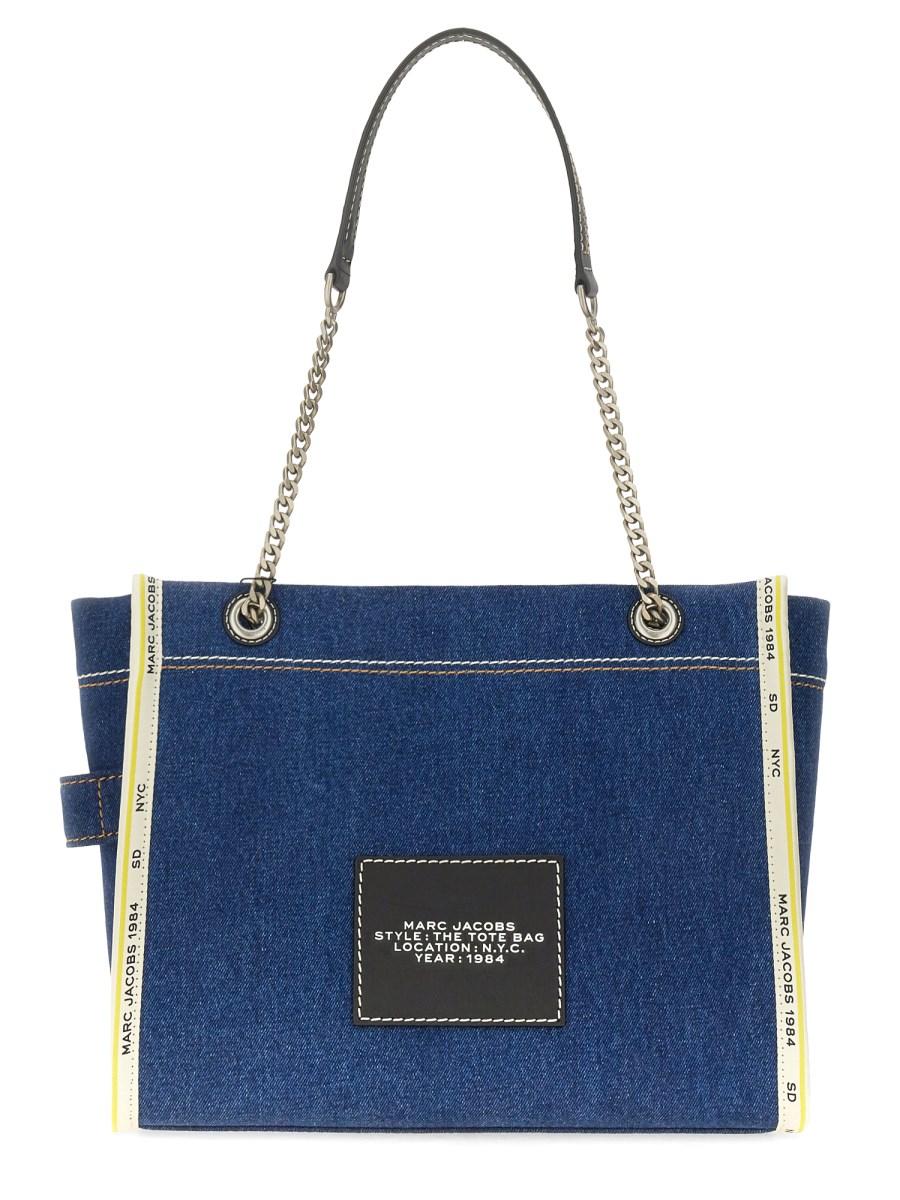 MARC JACOBS BORSA THE TOTE MEDIUM CON CATENA IN DENIM Enormi sconti