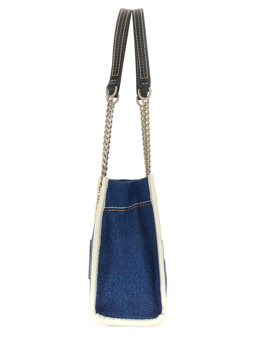 MARC JACOBS BORSA THE TOTE SMALL IN DENIM CON CATENA In vendita