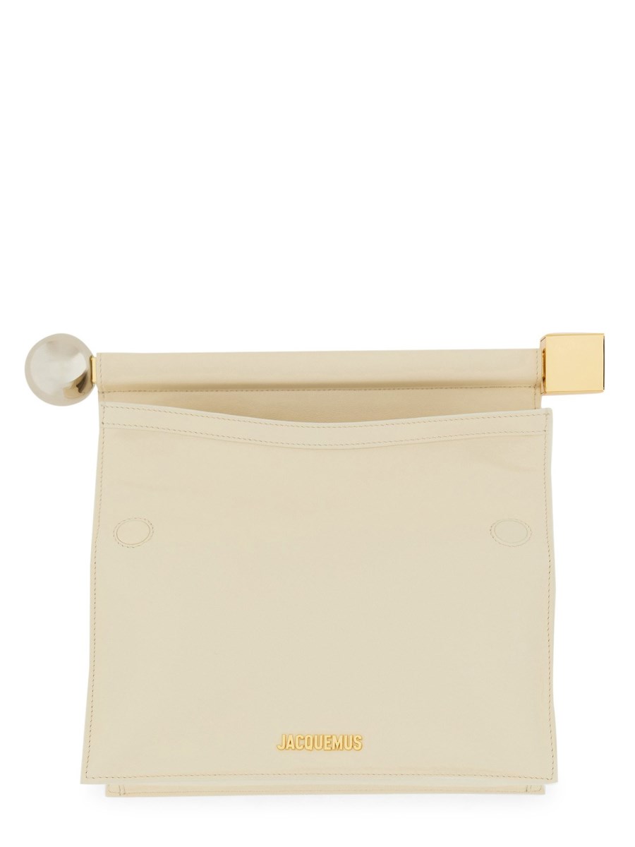 JACQUEMUS POCHETTE "ROND CARRÉ" IN PELLE In Linea