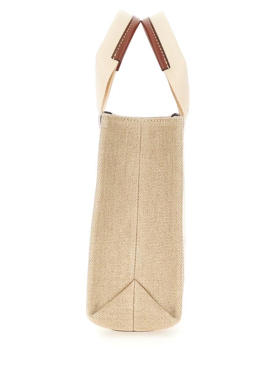 CHLOE&#39; BORSA TOTE WOODY SMALL IN LINO Negozi Online