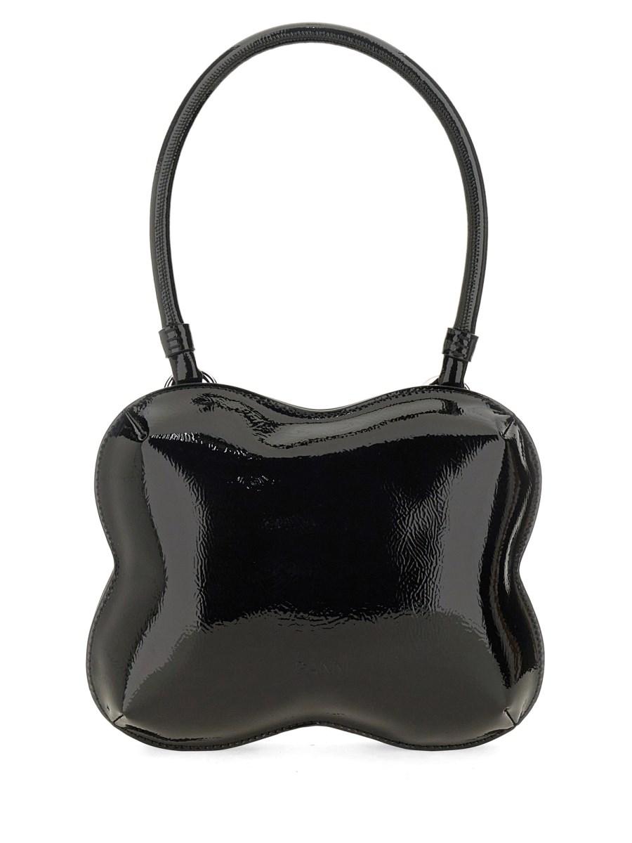 GANNI BORSA A MANO "BUTTERFLY" IN VERNICE CON TRACOLLA Vendite Flash