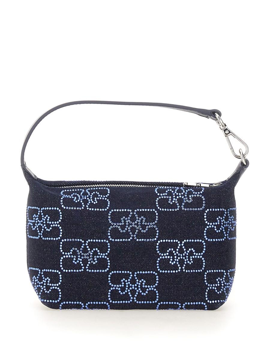GANNI BORSA "BUTTERFLY" SMALL IN DENIM SPARKLE In Saldo