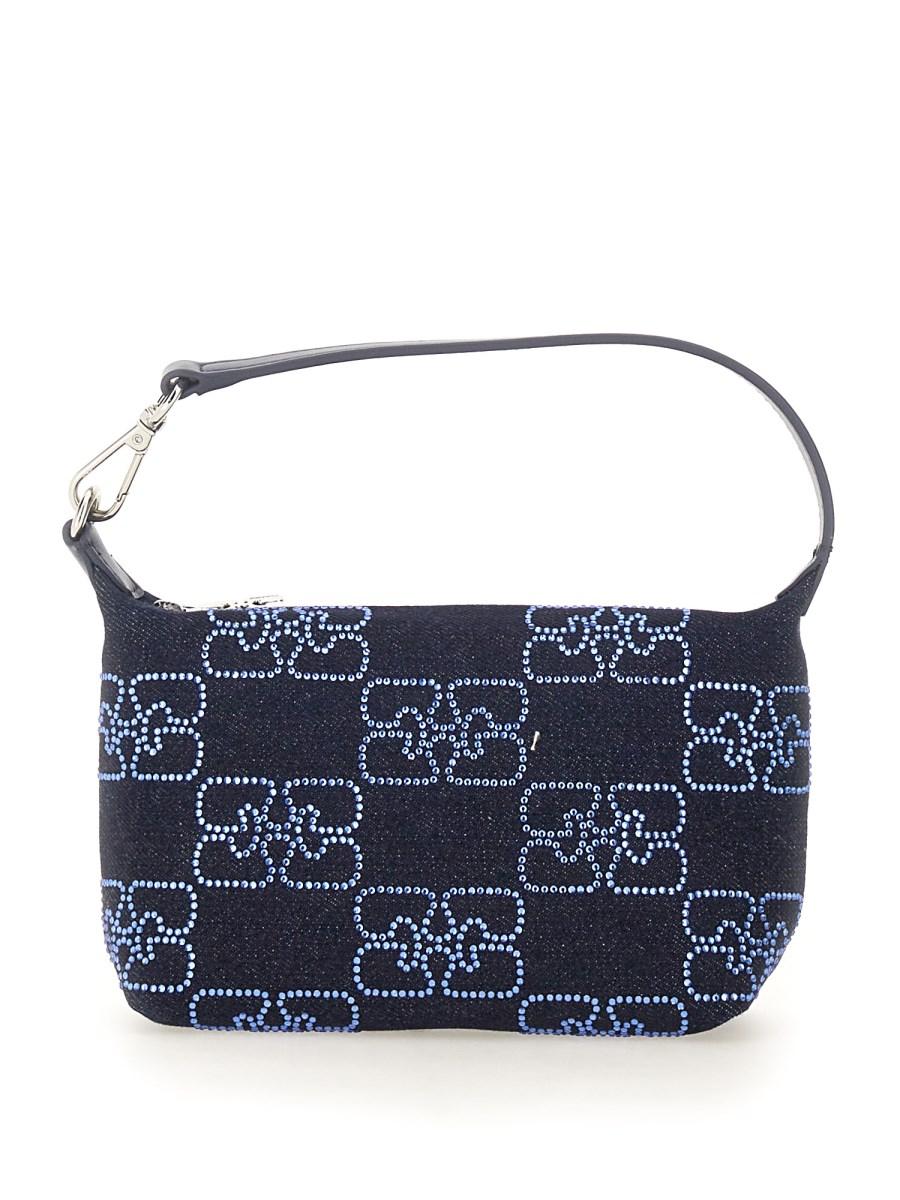 GANNI BORSA "BUTTERFLY" SMALL IN DENIM SPARKLE In Saldo