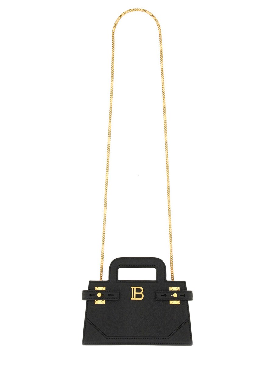 BALMAIN BORSA B-BUZZ PICCOLA IN PELLE GRANULATA Shopping online