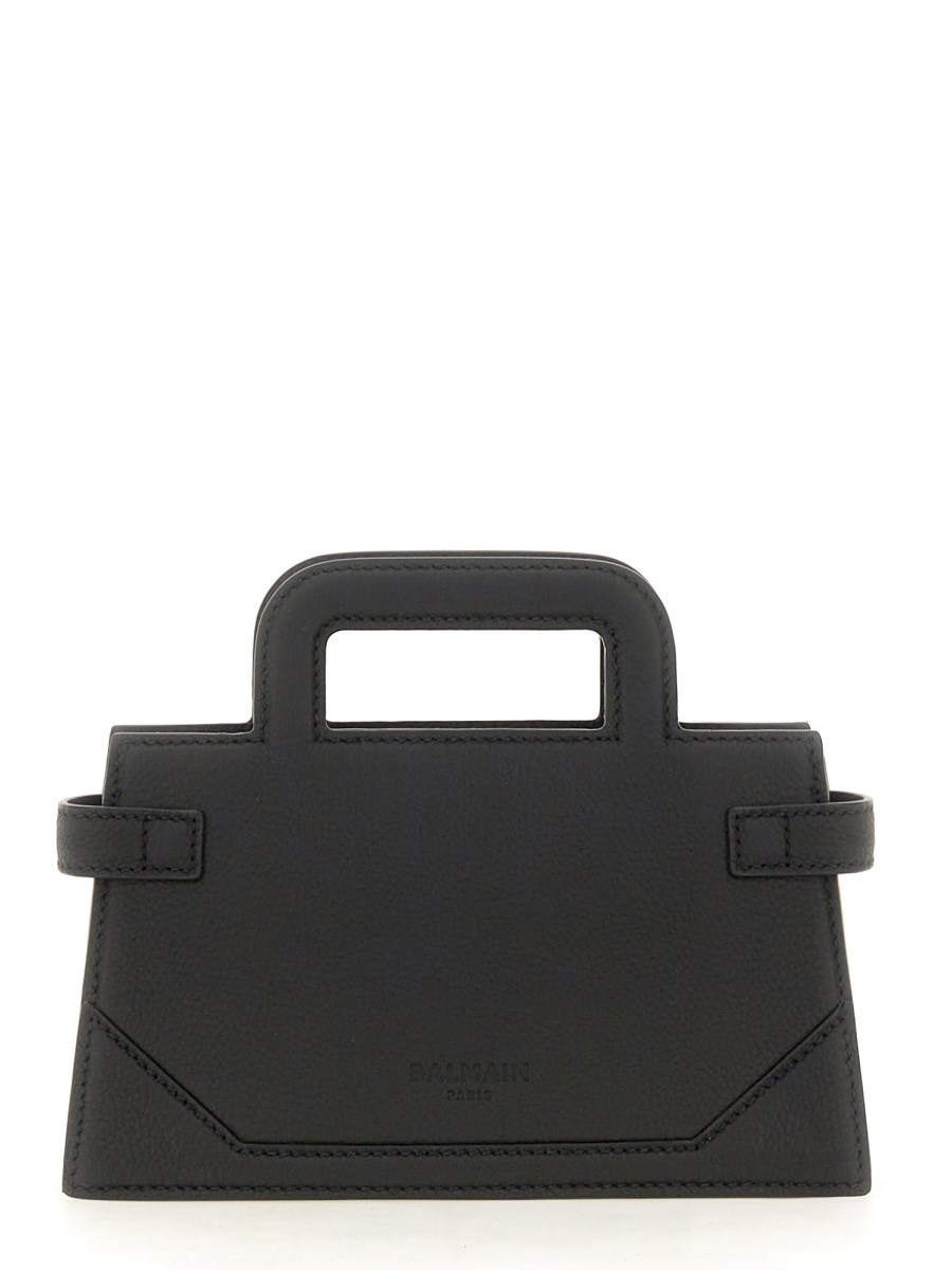 BALMAIN BORSA B-BUZZ PICCOLA IN PELLE GRANULATA Shopping online