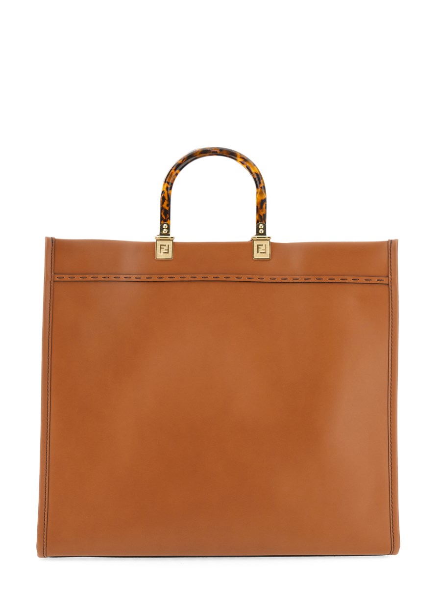 FENDI BORSA SHOPPER SUNSHINE MEDIUM IN PELLE CON STAMPA LOGO Vendite stagionali
