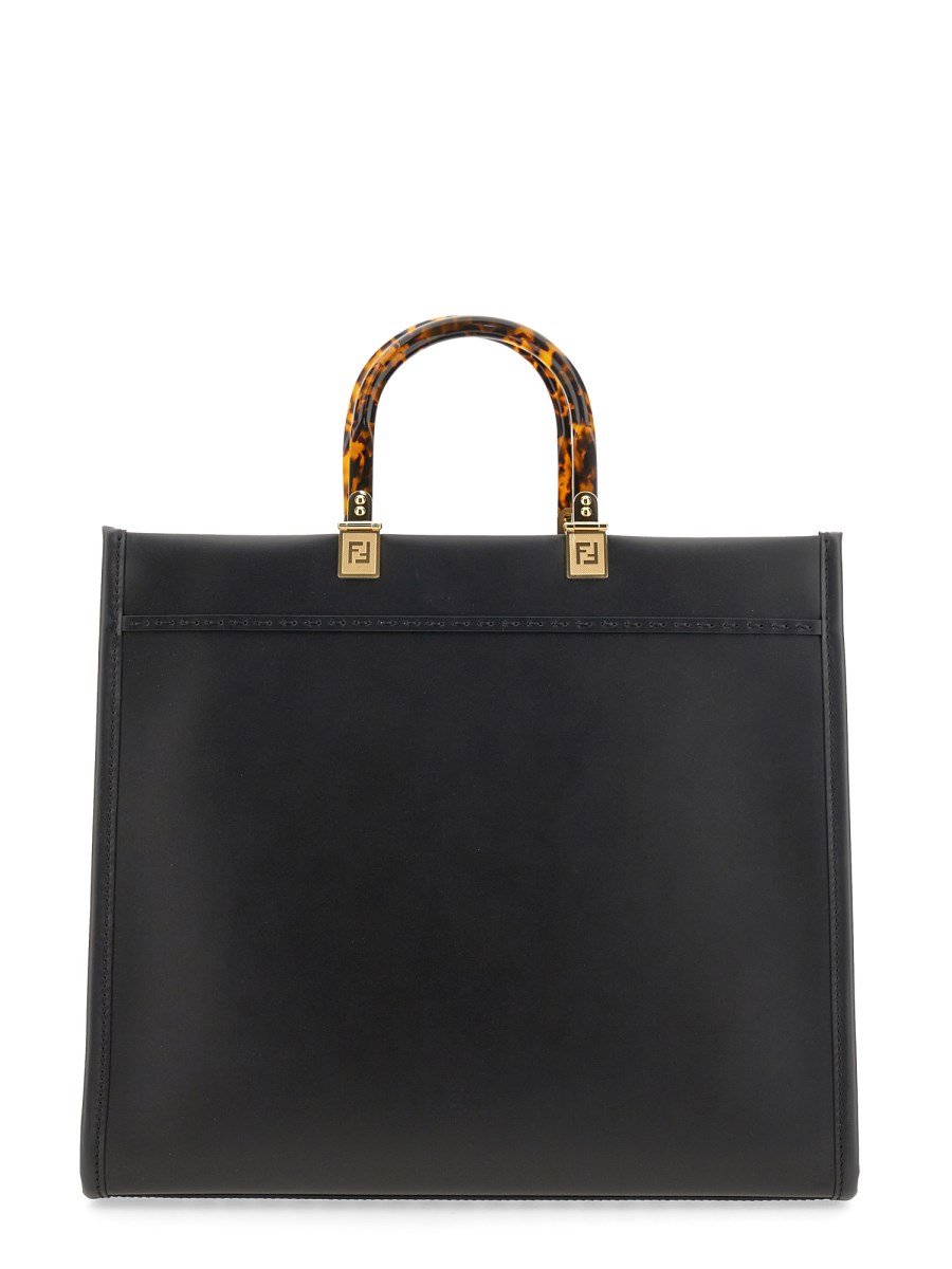 FENDI BORSA SHOPPER SUNSHINE MEDIUM IN PELLE CON STAMPA LOGO Black Friday