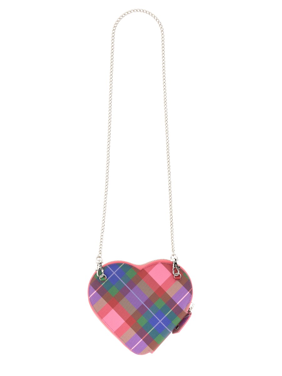 VIVIENNE WESTWOOD BORSA "HEART" TARTAN CANDY CON CATENA Latest stili