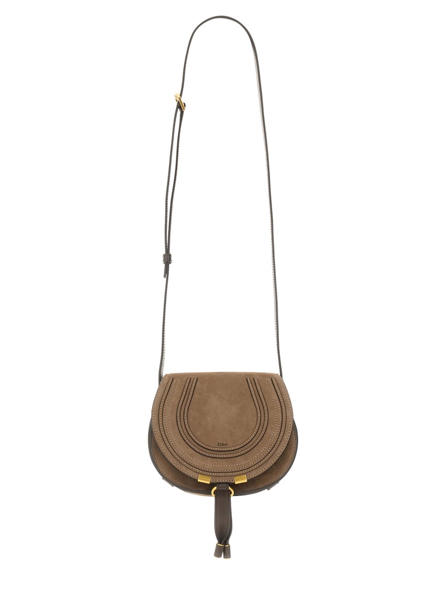 CHLOE&#39; BORSA A SPALLA MARCIE MINI IN SUEDE Nuovo