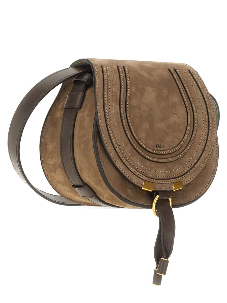 CHLOE&#39; BORSA A SPALLA MARCIE MINI IN SUEDE Nuovo