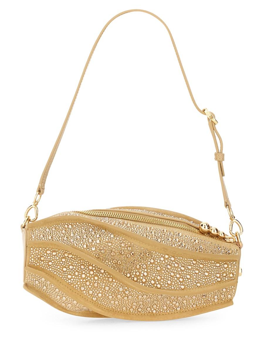 CULT GAIA CLUTCH MYRNA IN PELLE CON STRASS Pezzi Unici