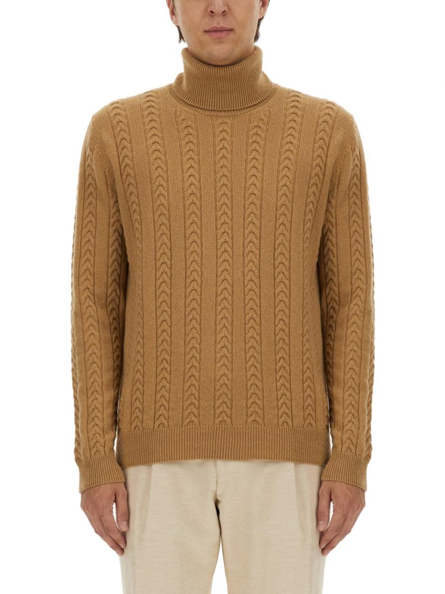 BOSS CAMEL MAGLIA DOLCEVITA IN LANA E CASHMERE Fino al 50% di sconto