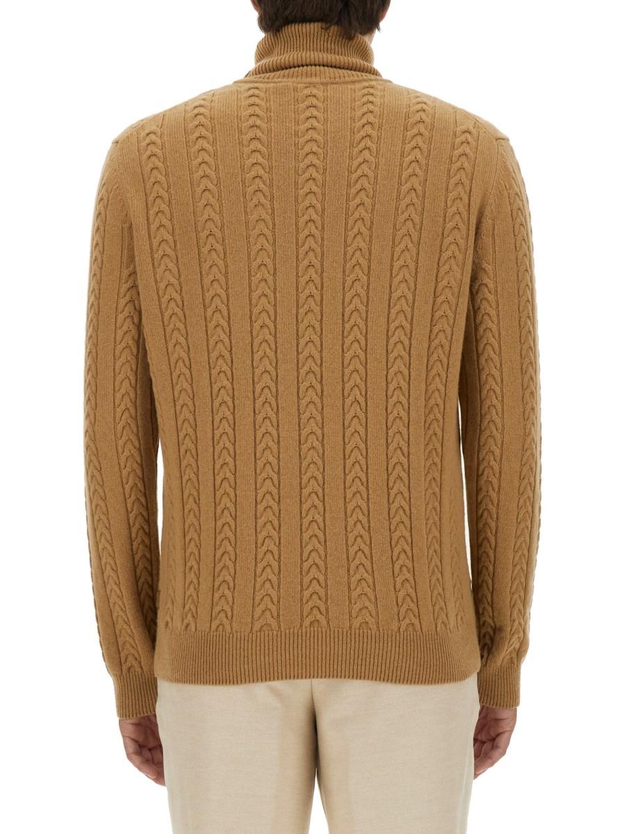 BOSS CAMEL MAGLIA DOLCEVITA IN LANA E CASHMERE Fino al 50% di sconto