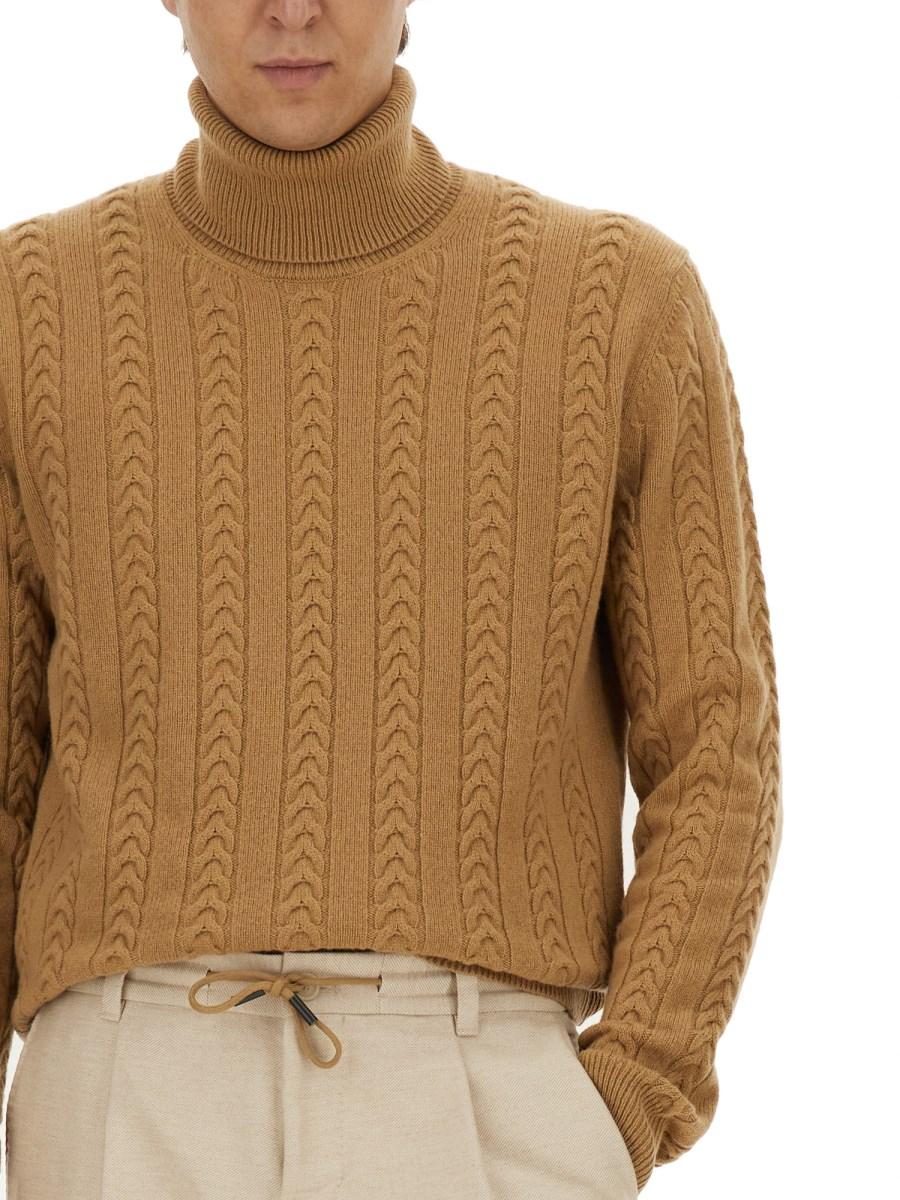 BOSS CAMEL MAGLIA DOLCEVITA IN LANA E CASHMERE Fino al 50% di sconto