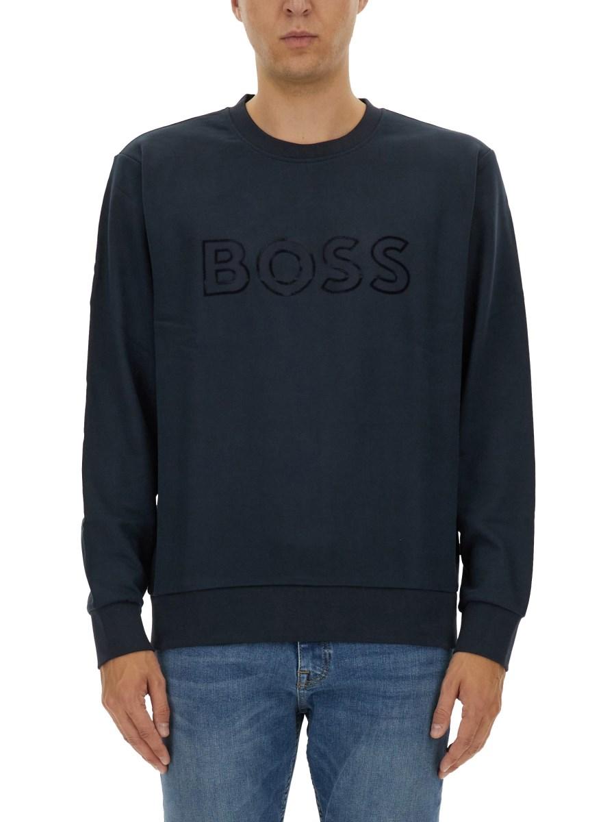 BOSS FELPA IN COTONE CON LOGO Fino al 55% di sconto