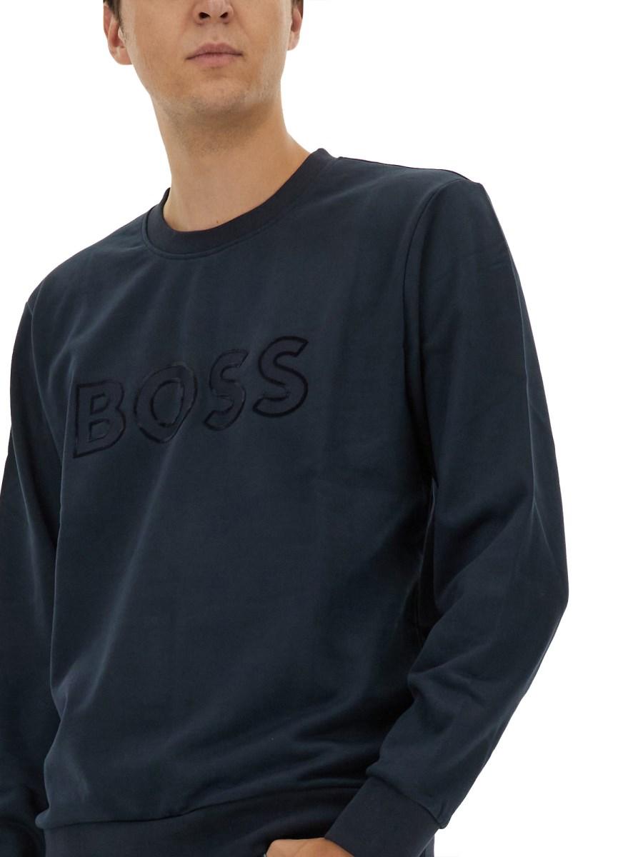 BOSS FELPA IN COTONE CON LOGO Fino al 55% di sconto