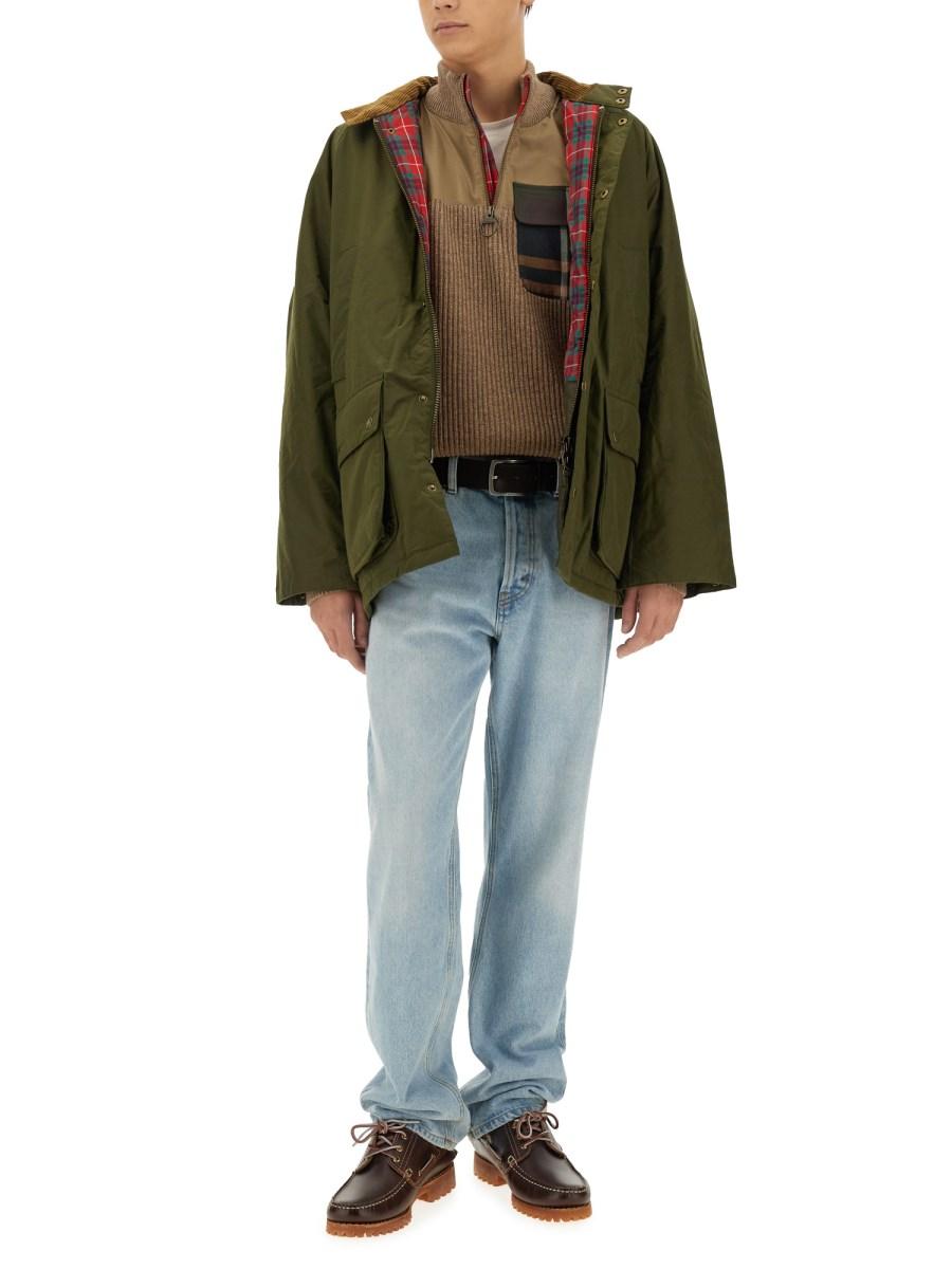 BARACUTA X BARBOUR MAGLIA "MILLER" CON MEZZA ZIP Black Friday Prezzi