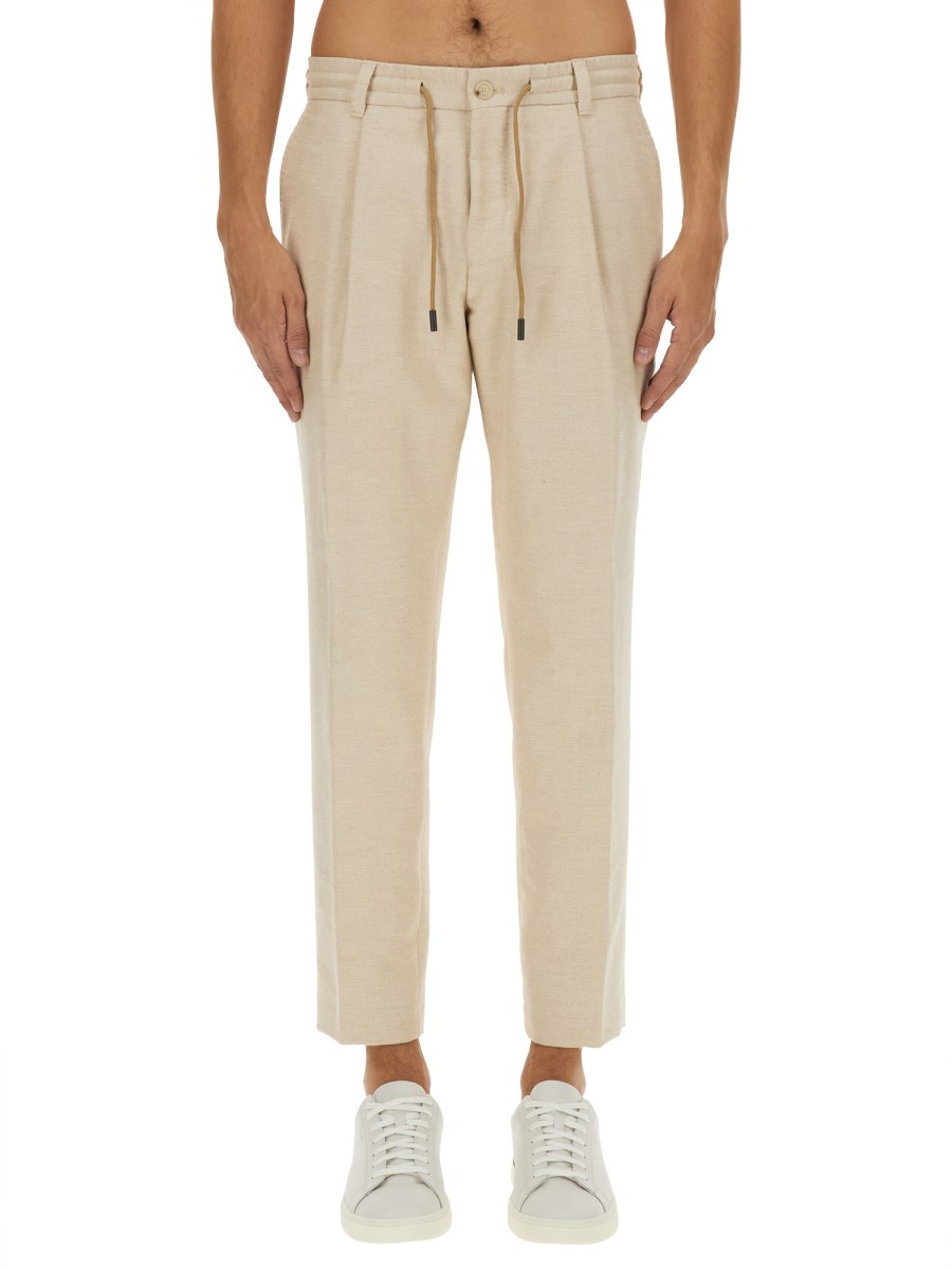 BOSS CAMEL PANTALONE IN COTONE Spedizione Gratuita