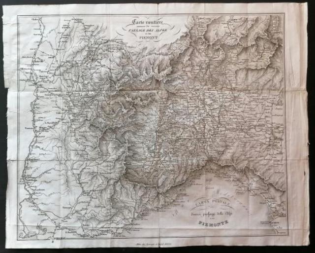 Abebooks Carte routiere du passage des Alpes et du Piemont / Carta postale dei diversi paesaggi delle Alpi e del Piemonte Promozione temporanea