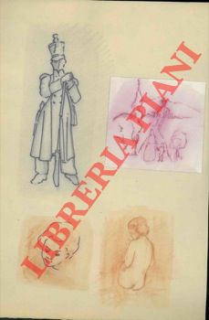 Abebooks Due fogli di disegni con carboncini Vendita calda