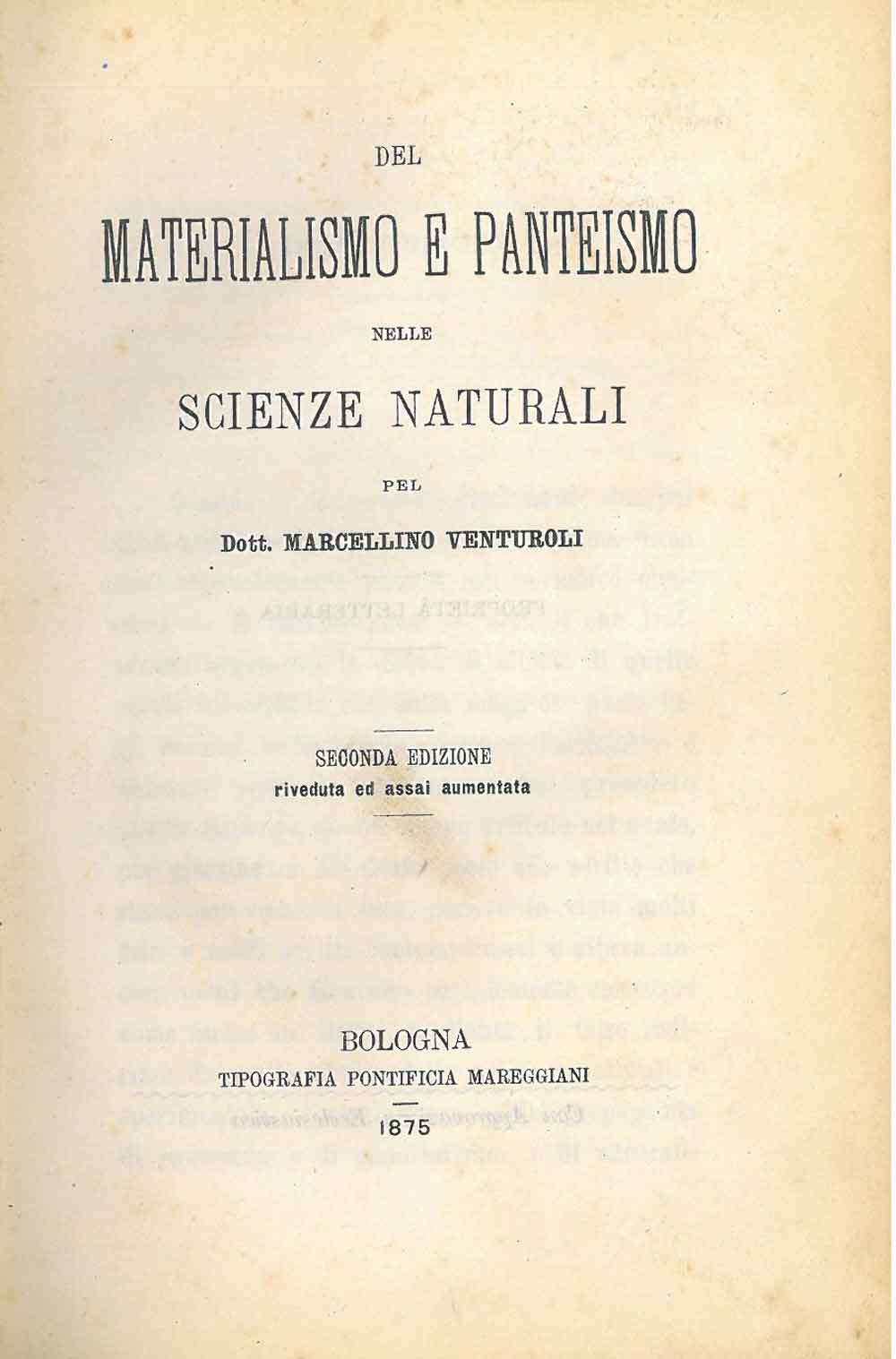 Abebooks Del materialismo e pantesimo nelle scienze naturali. Seconda Edizione riveduta ed assai aumentata 50% di sconto per tempo limitato